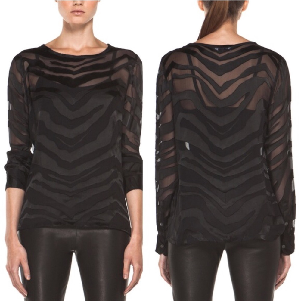 Equipment Sheer Burnout Silk Blouse